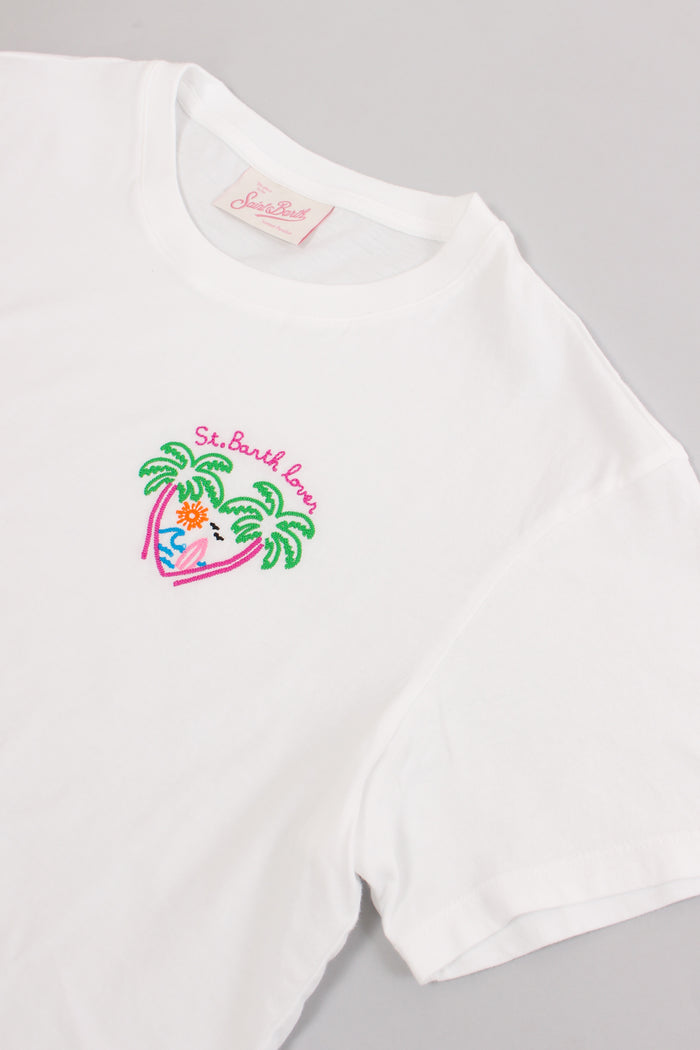 T-shirt St Barth Lover Palms Bianco-6