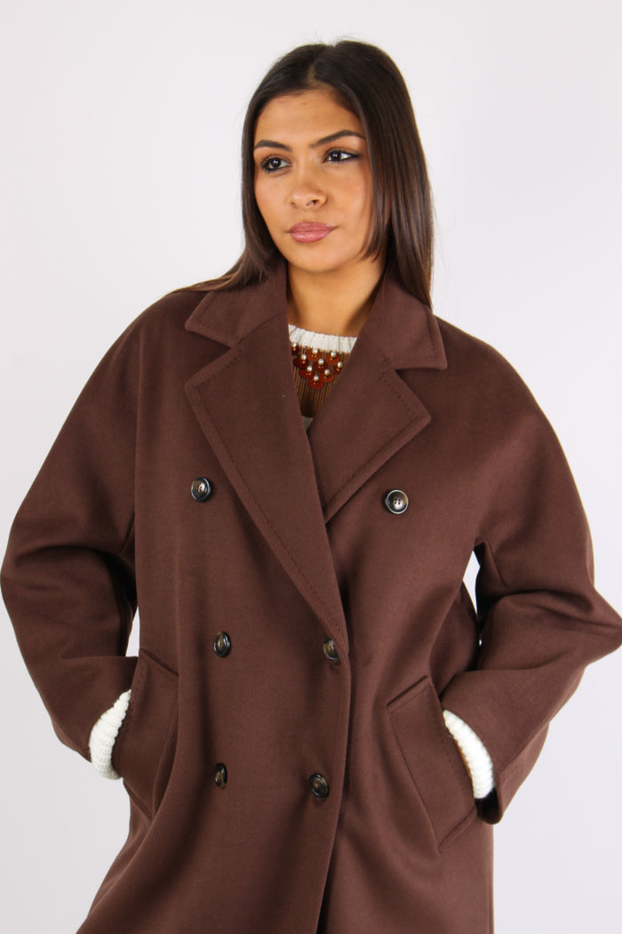 Cappotto Doppiopetto Over Moro-6