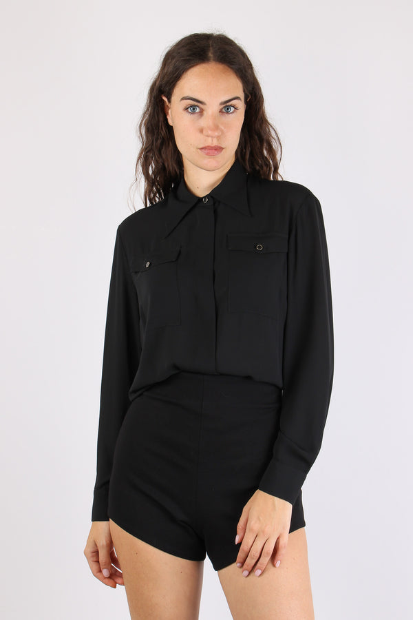 Camicia Viscosa Taschine Black-2