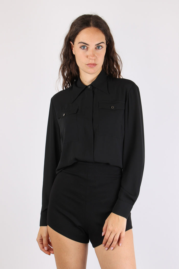 Camicia Viscosa Taschine Black-2