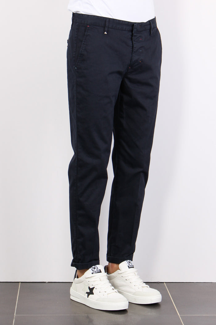 Pantalone Chino Raso Blu-4