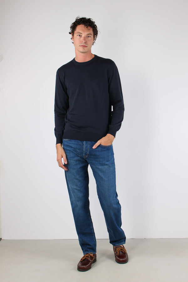 Mgalia Girocollo M/l 100% Cotone Midnight-2