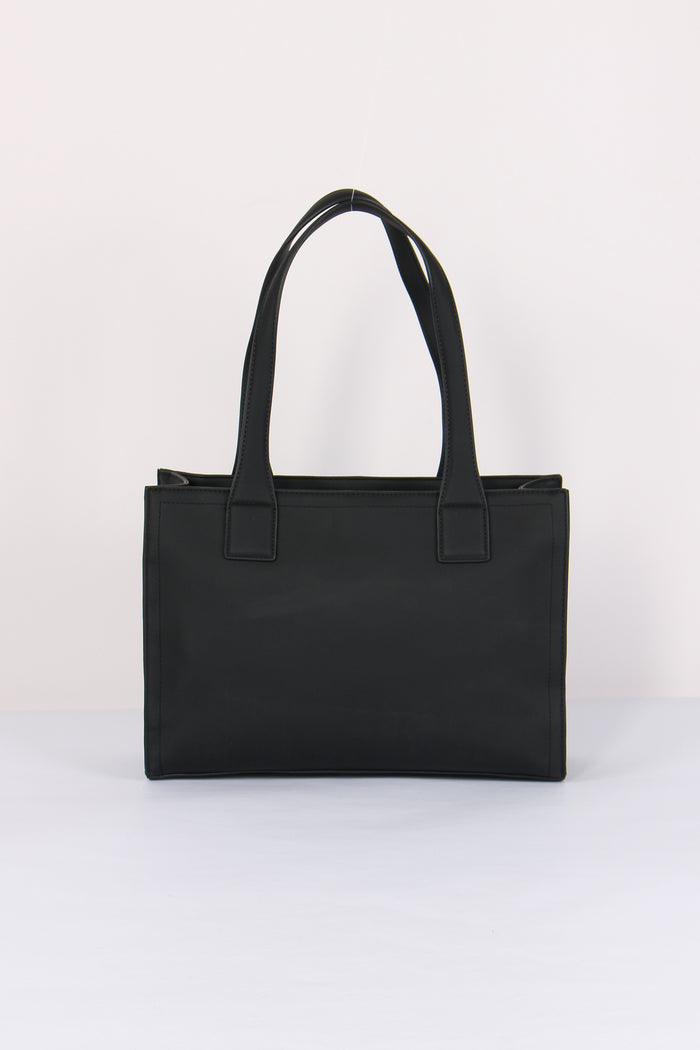 Shopping Rigida Effetto Denim Denim Nero-3