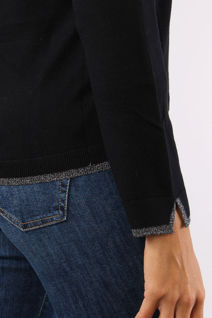 Maglia Gircollo Viscosa Lurex Nero-6