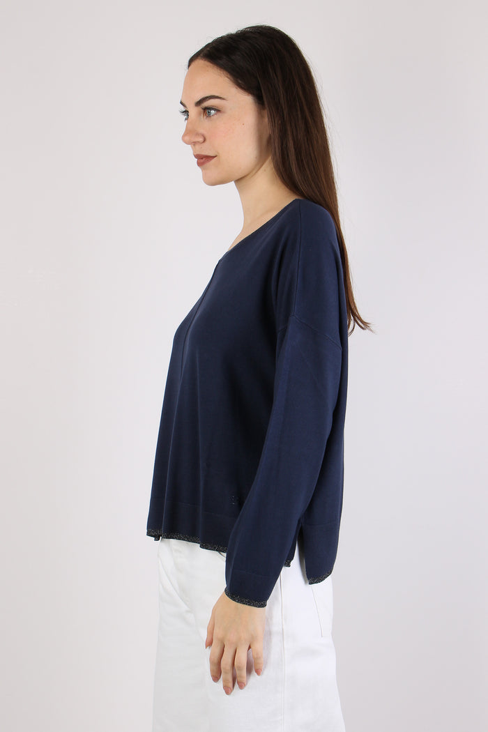 Maglia Scatoletta Lurex Blu Navy-4