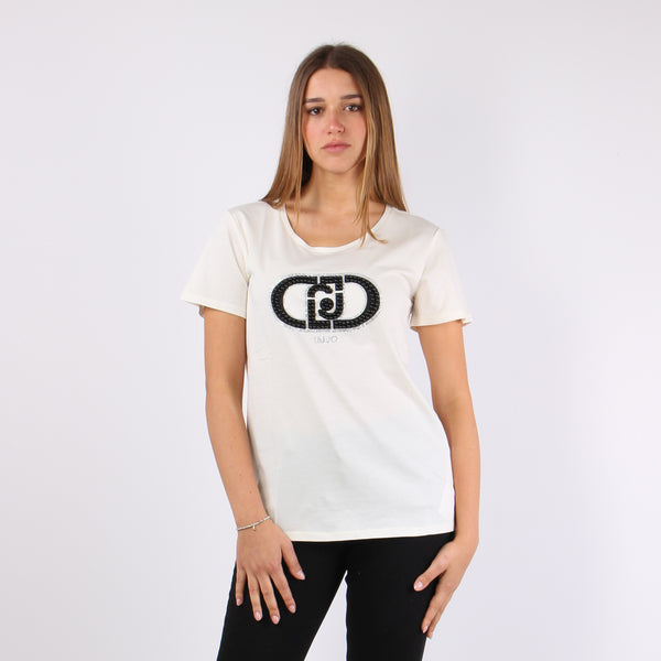 T-shirt Monogram Perle Bianco/monogram-2