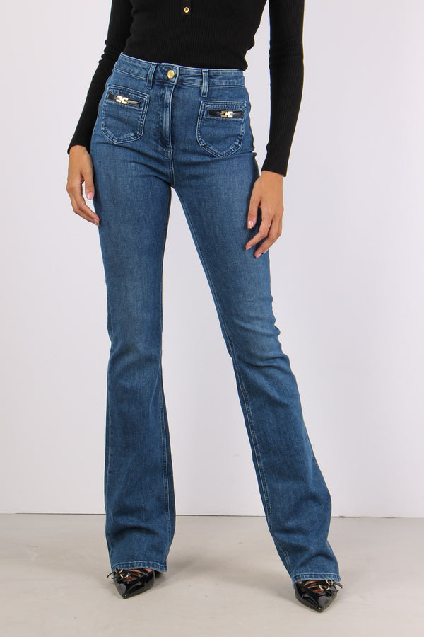 Jeans Bootcut Ecopelle Tasca Blue Denim-2