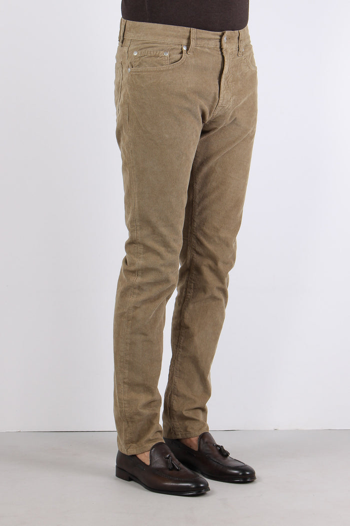 Pantalone Velluto Millerighe Beige-6