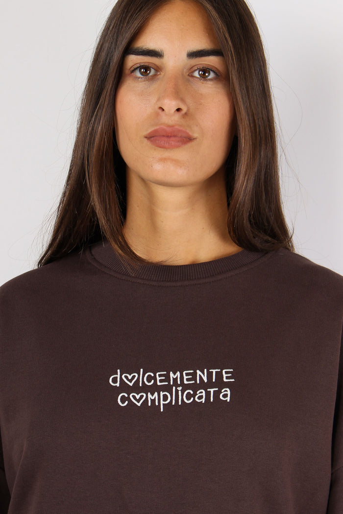Felpa Cotone Dolcemente Compli Moro-7