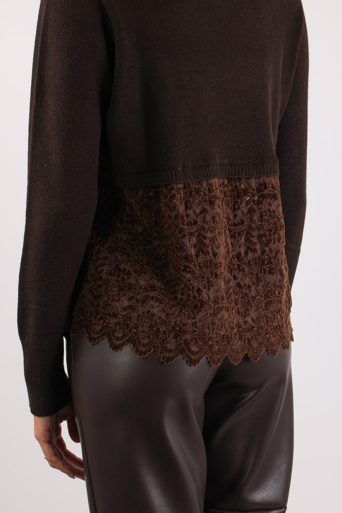 Maglia Viscosa Inserto Pizzo Moro-8