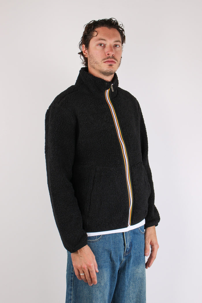 Felpa Teddy Reversibile Collo Black/p-black P-7