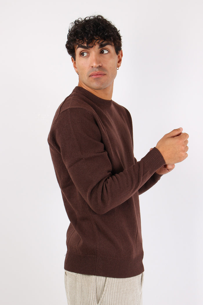 Girocollo Lambswool Brown-4