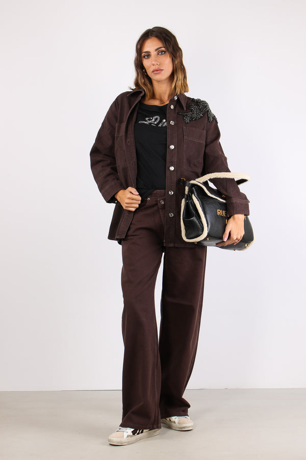 Camicia Denim Applicazioni Mole