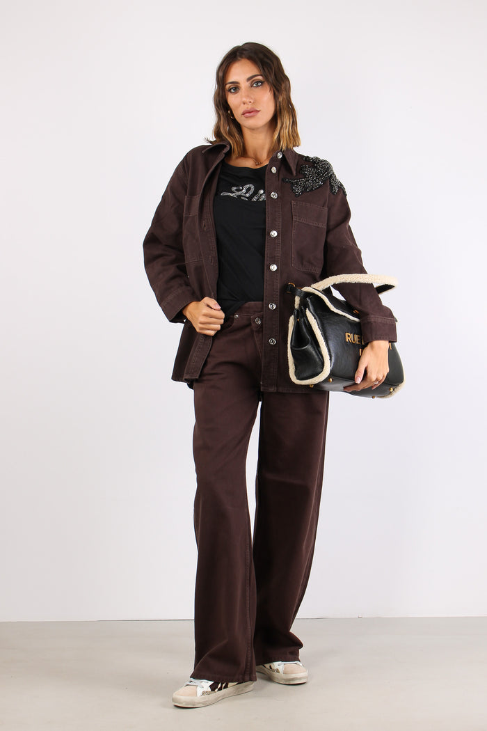 Camicia Denim Applicazioni Mole