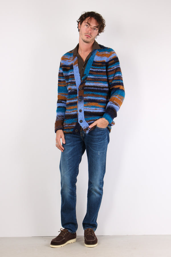 Cardigan Riga Indefinita Blu/ruggine