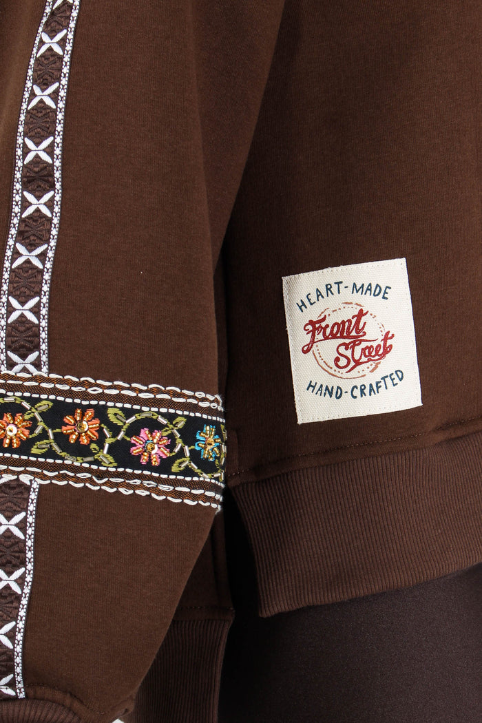 Felpa Girocollo Passamanneria Fondente-2