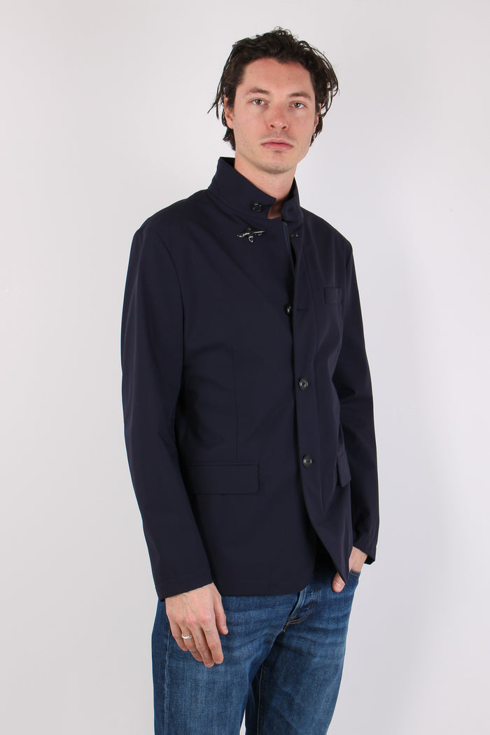 Jacket Gancio Nylon Stretch Blu-5