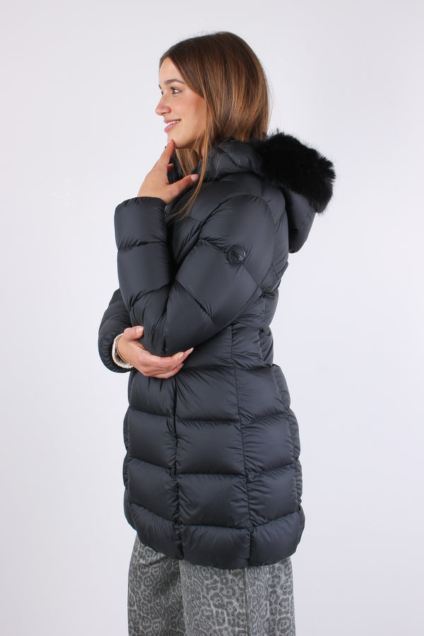 Piumino Lungo Opaco Ecopellicc Nero-2