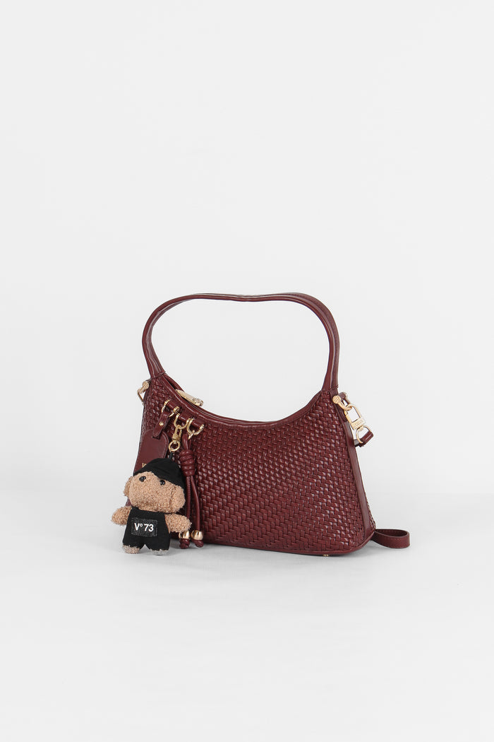 Zelda Pochette Intreccio Ecopelle Borgogna-2