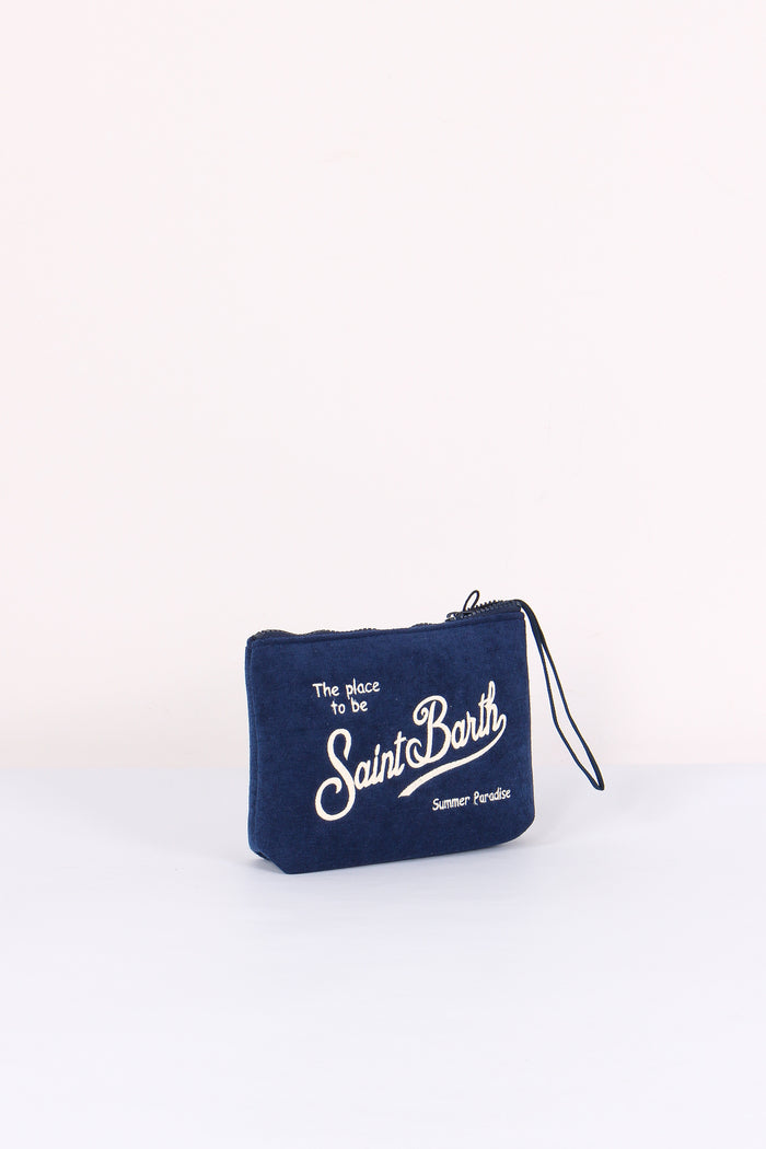 Aline Pochette Stampa Blu-5
