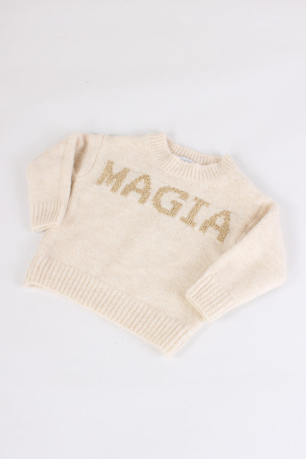 Pullover Scritta Migia Lurex Panna/oro-2