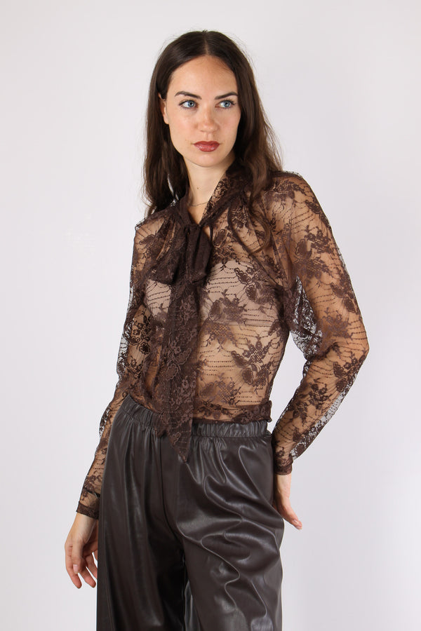 Blusa Fiocco Pizzo Moro-2