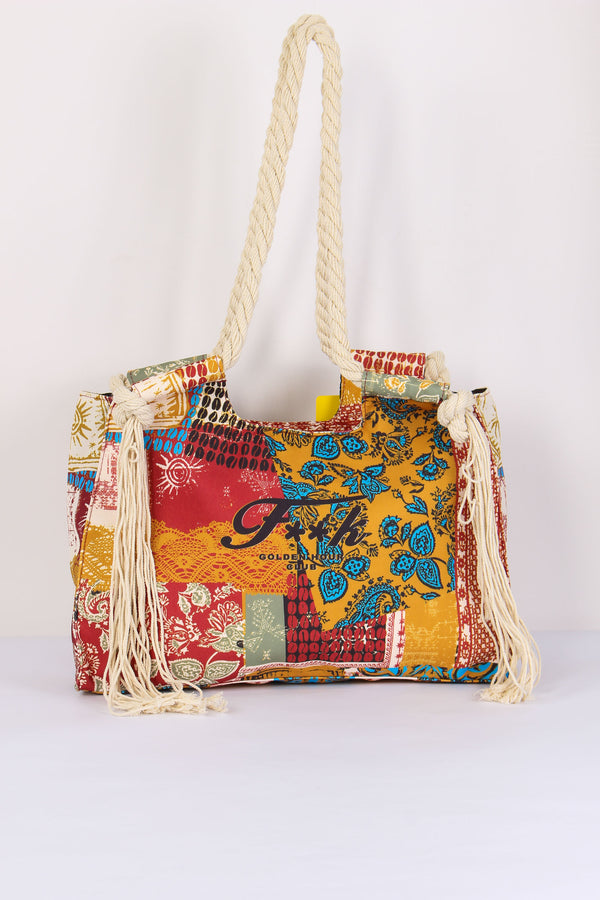 Borsa Fantasia Frange Laterali Multicolor