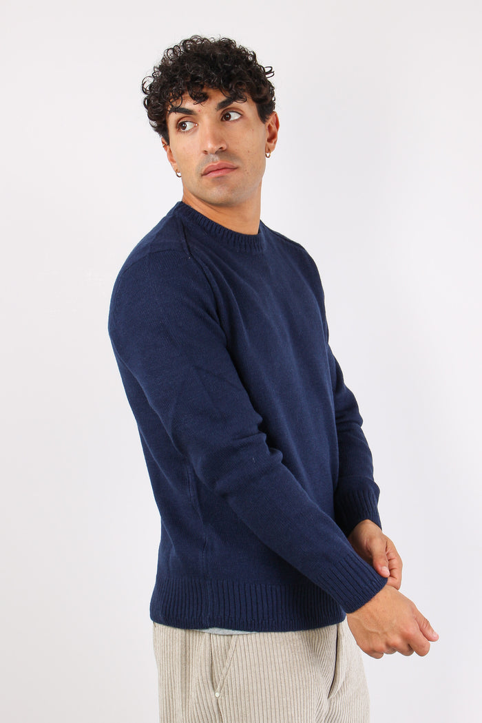 Girocollo Misto Lana Cobalto-4