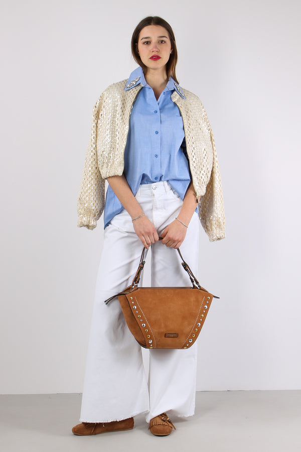 Camicia Over Castone Azzurro