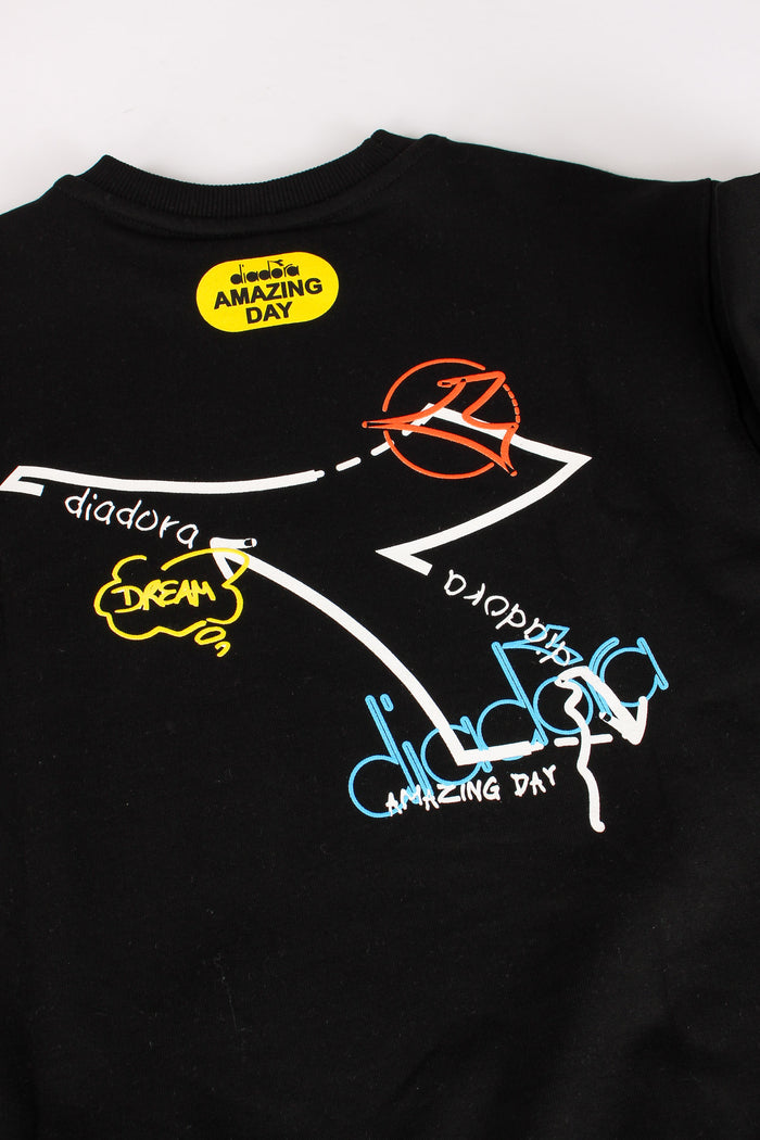 Felpa Girocollo Logo Nero-5