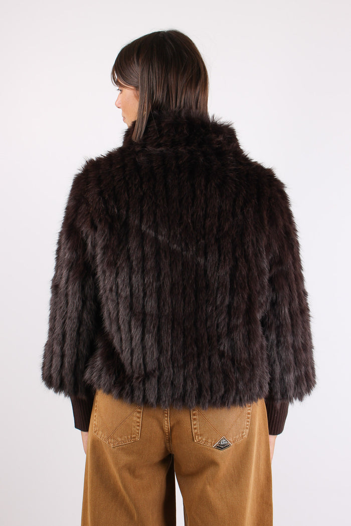 Pelliccia Corta Polsino Maglia Peated-4