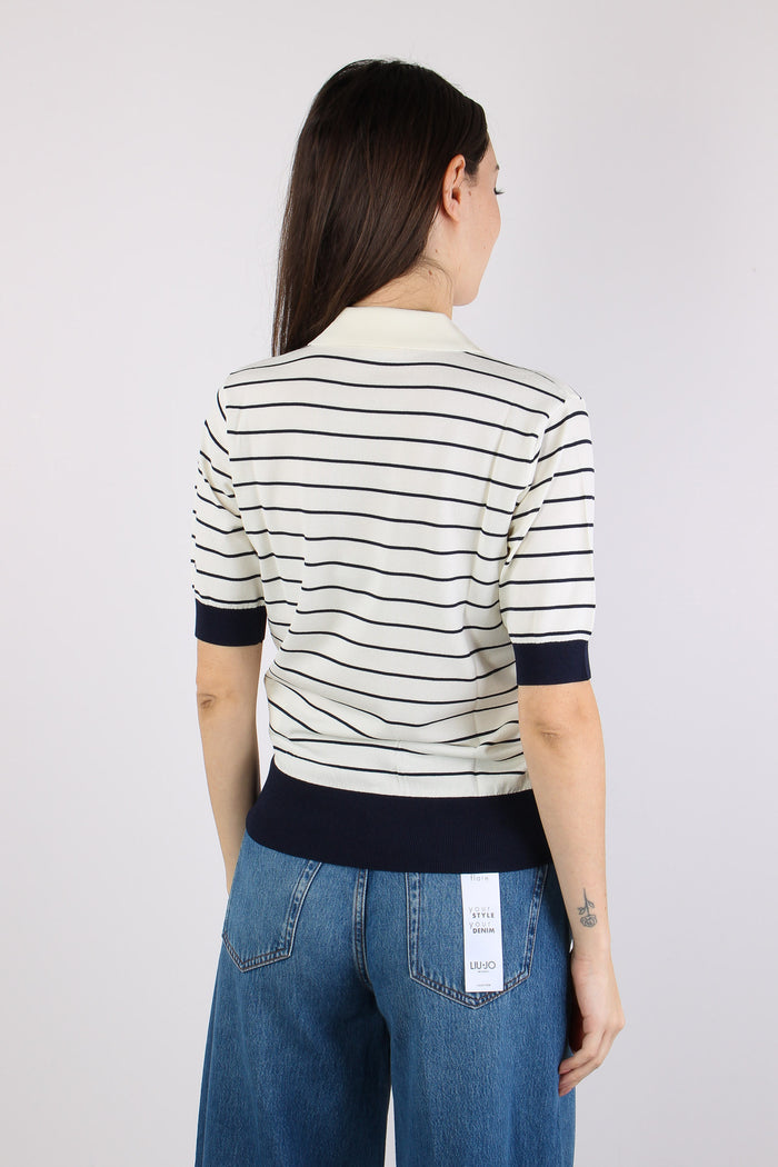 Polo Manica Corta  Riga White/blue-5