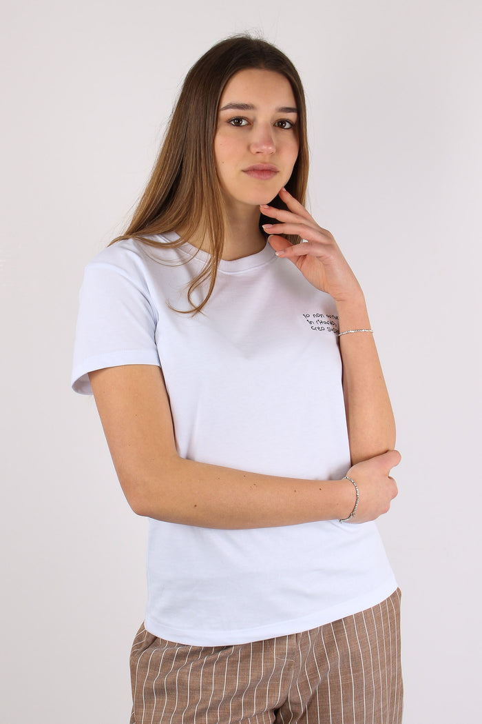 T-shirt Ricamo Creo Suspanse Bianco-4