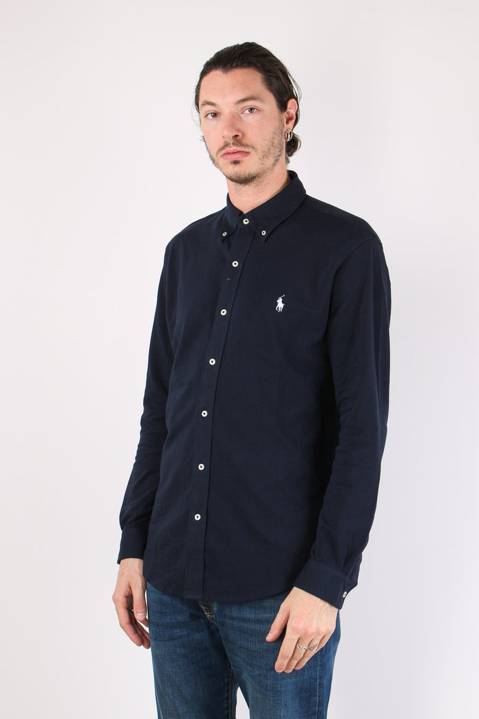 Camicia Twill Cotone Leggero Aviator Navy-5