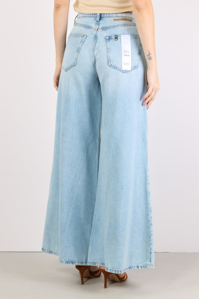 Jeans Flare Ampio Denim Medio-4