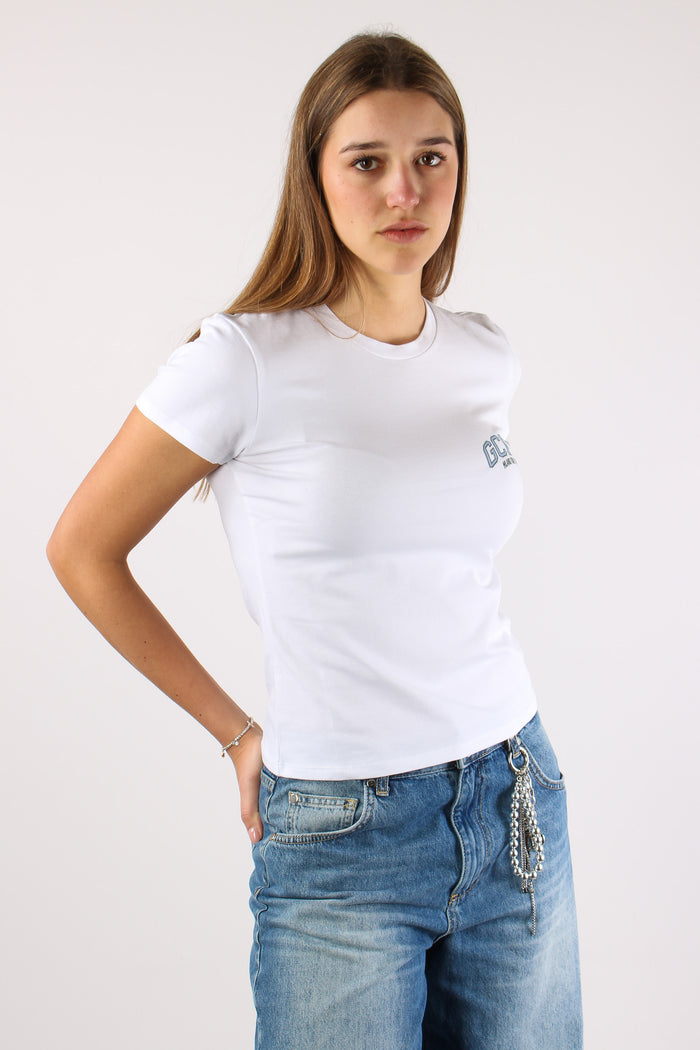 T-shirt Logo Laterale Optic White-10