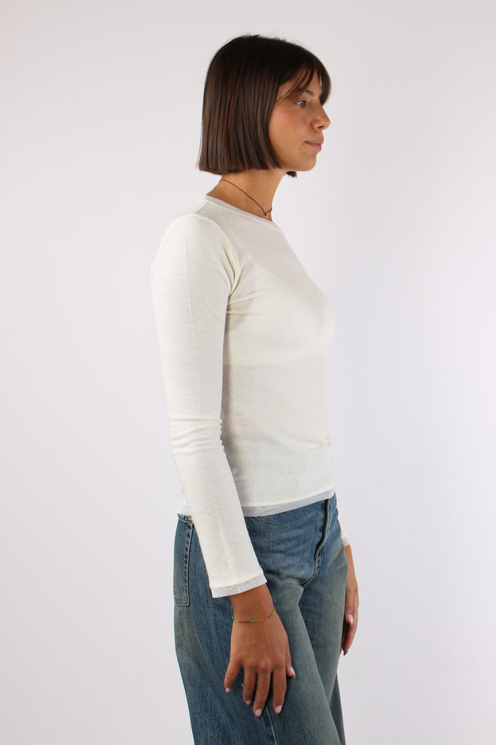 Maglia Inserto Tulle Latte-4