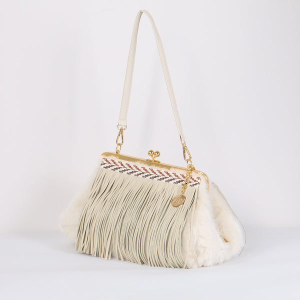 Pochette Ecopelliccia Frange Glam/rust-2