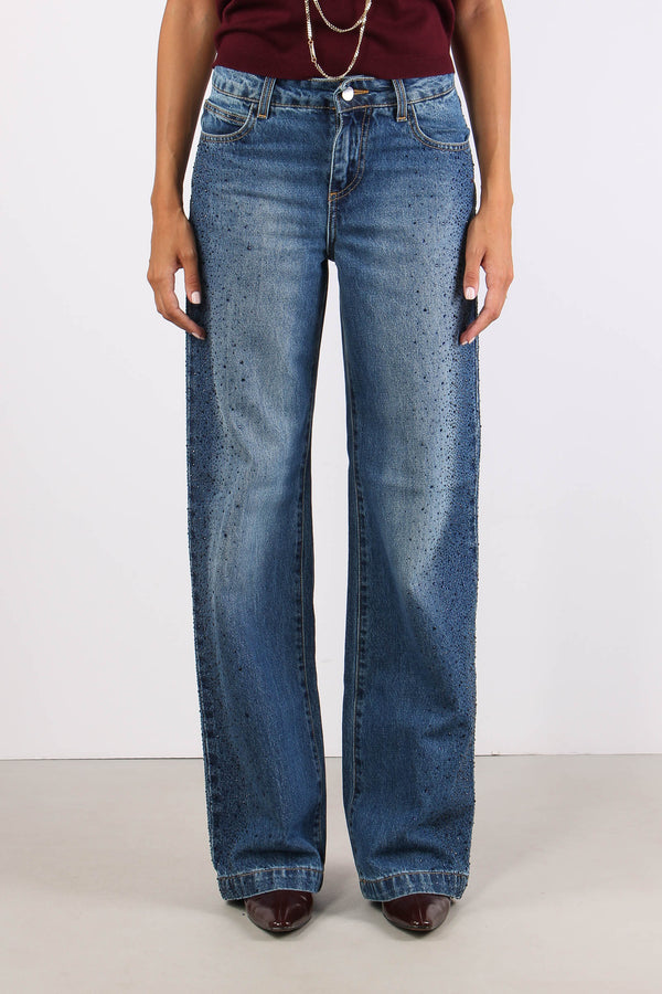 Ellelong Jeans Boy Casata Strass Blue Denim-2