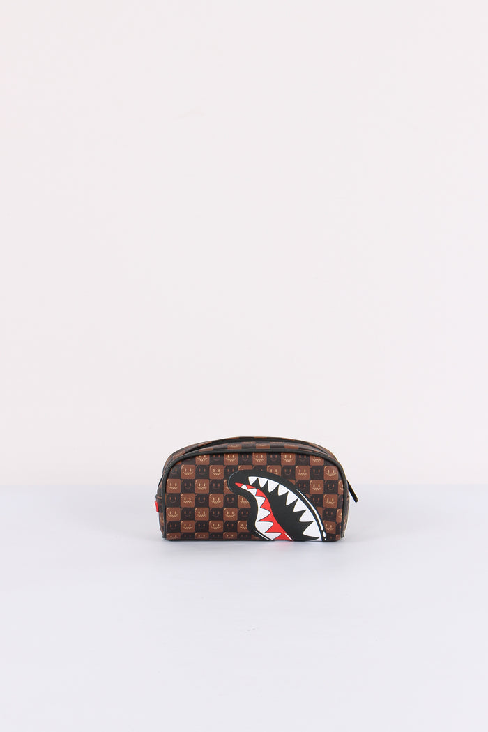 Pouch Sharks In Paris Check Marrone-3