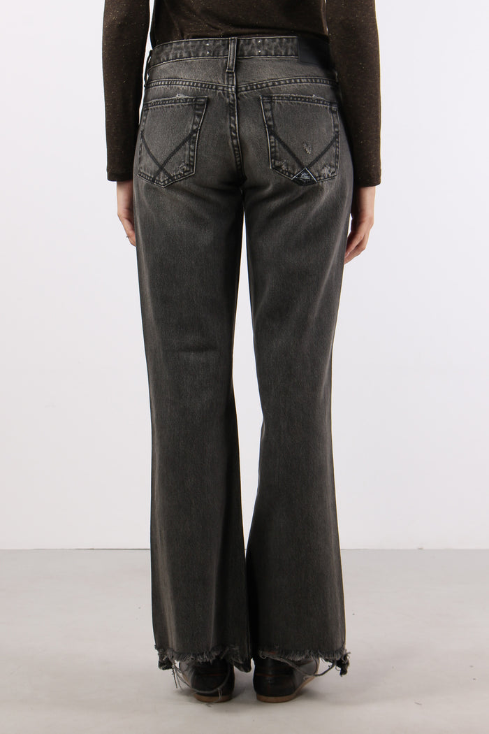 Denim Bootcut Fondo Sfrangiato Denim Black-4