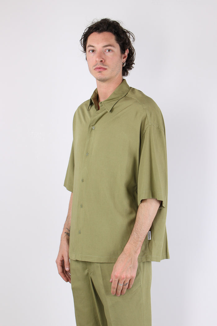 Camicia Mc Viscosa Lino Oliva-4