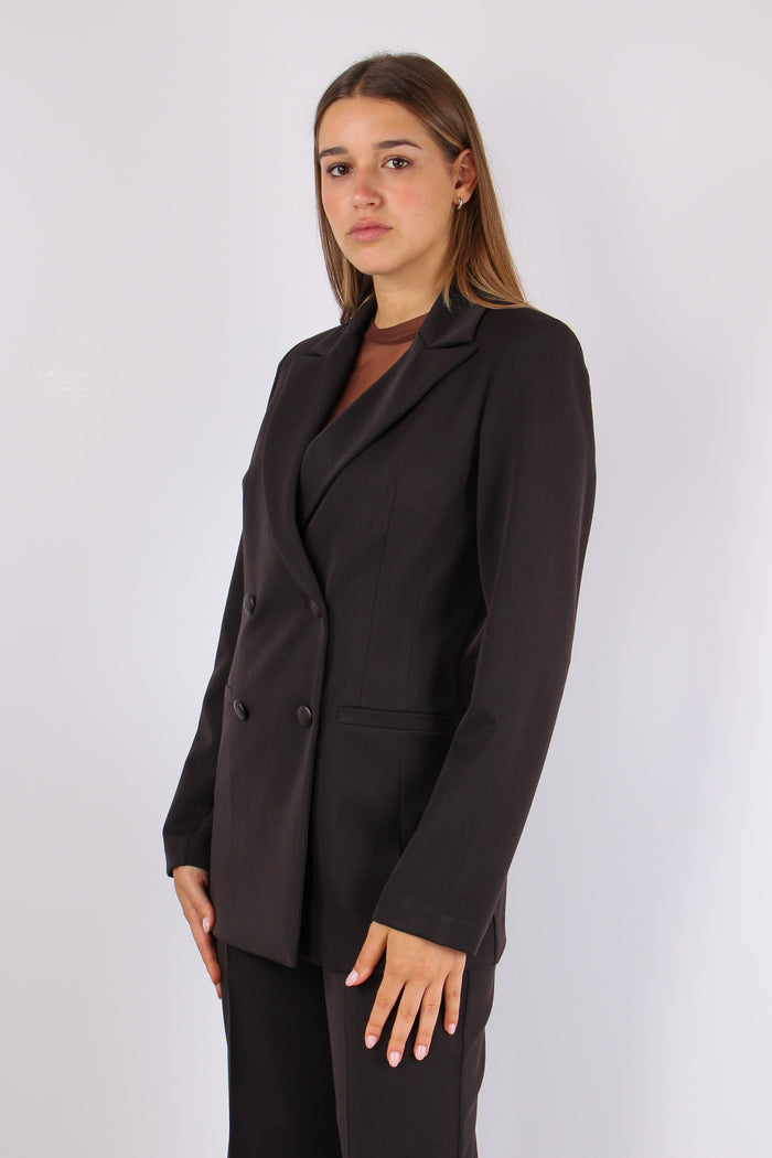 Giacca Doppiopetto Gabardina Caffe-4