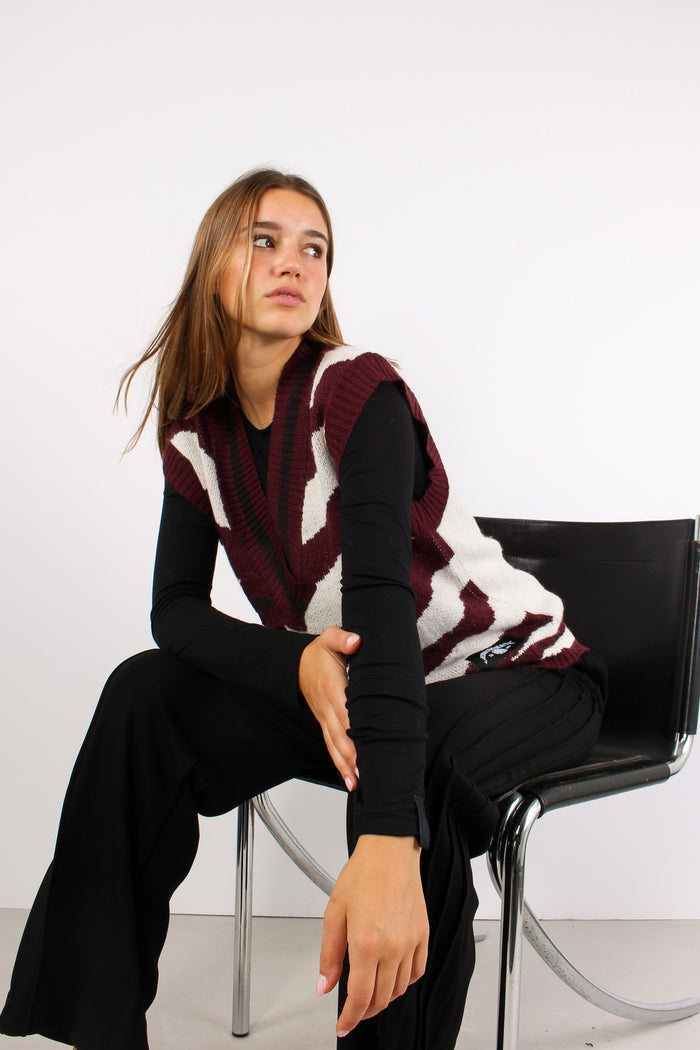 Gilet Righe Bordeaux-3