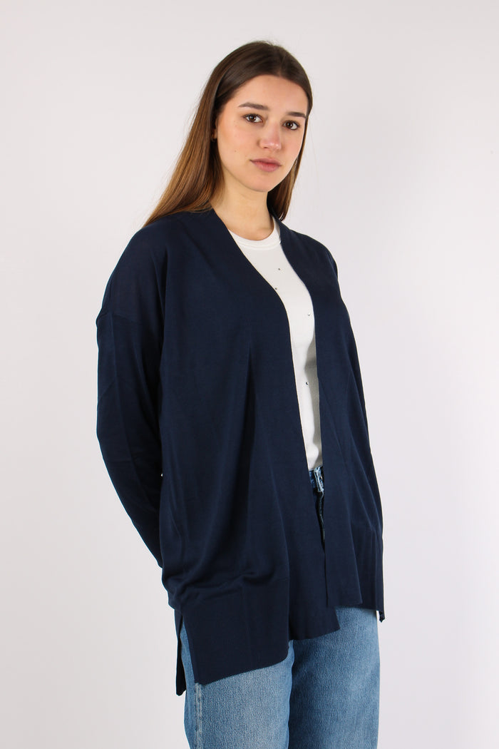 Cardigan Aperto Lunghezza Medi Blu-7