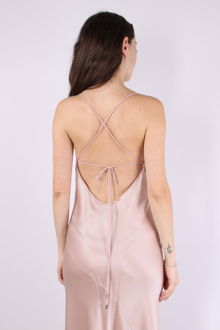 Farro Abito Scavo Dietro Satin Rosa Mogano-7