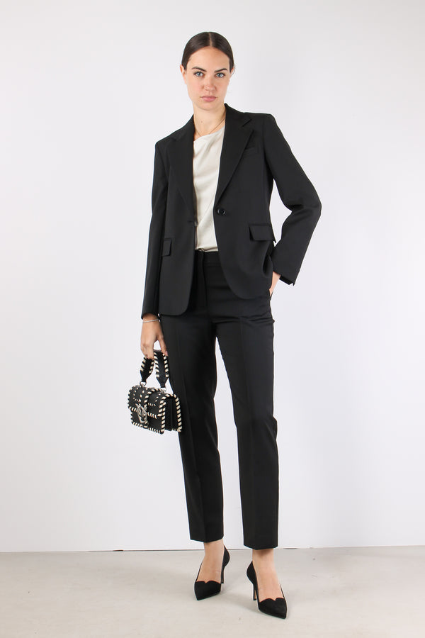 Canon Pantalone Fresco Lana Nero