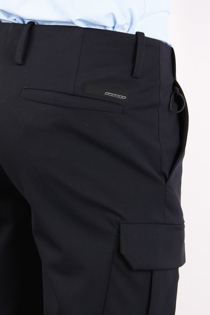 Pantalone Cargo Tessuto Tecnic Blue/black-6