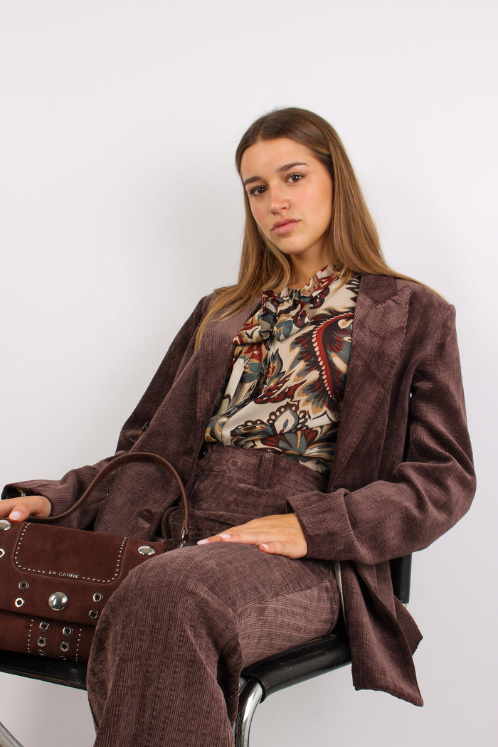 Giacca Doppiopetto Velluto Moro-3