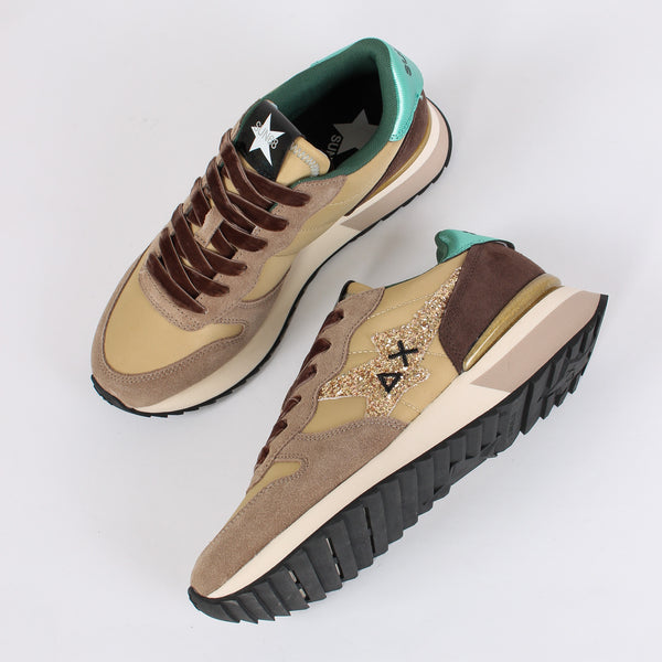 Sneaker Stargirl Glitter Logo Beige-2